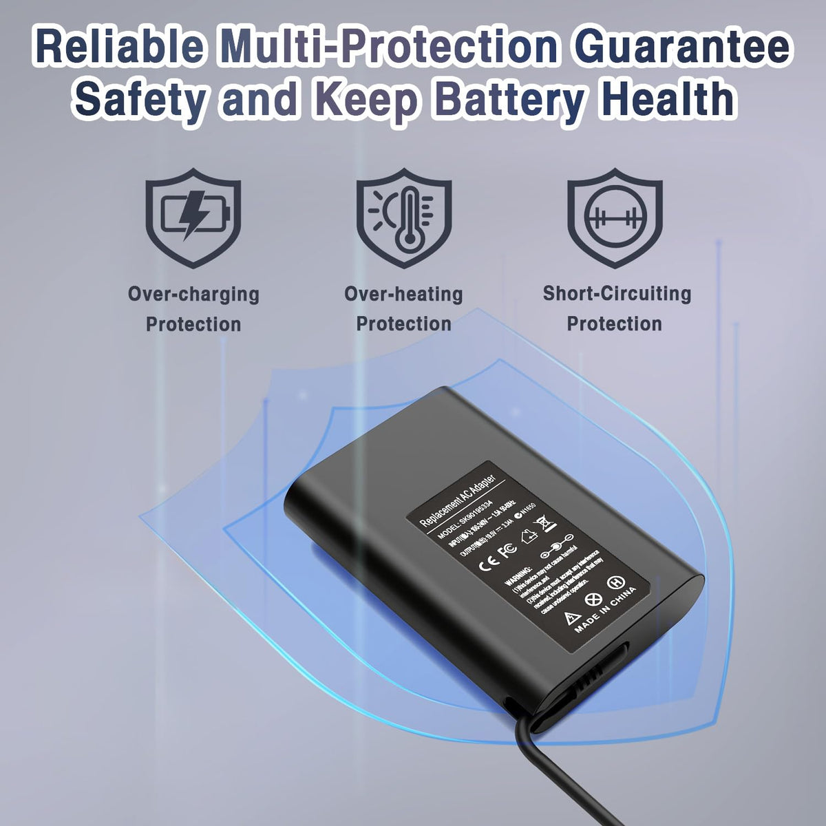 WZXHU charger with included AC power cable for complete setup
