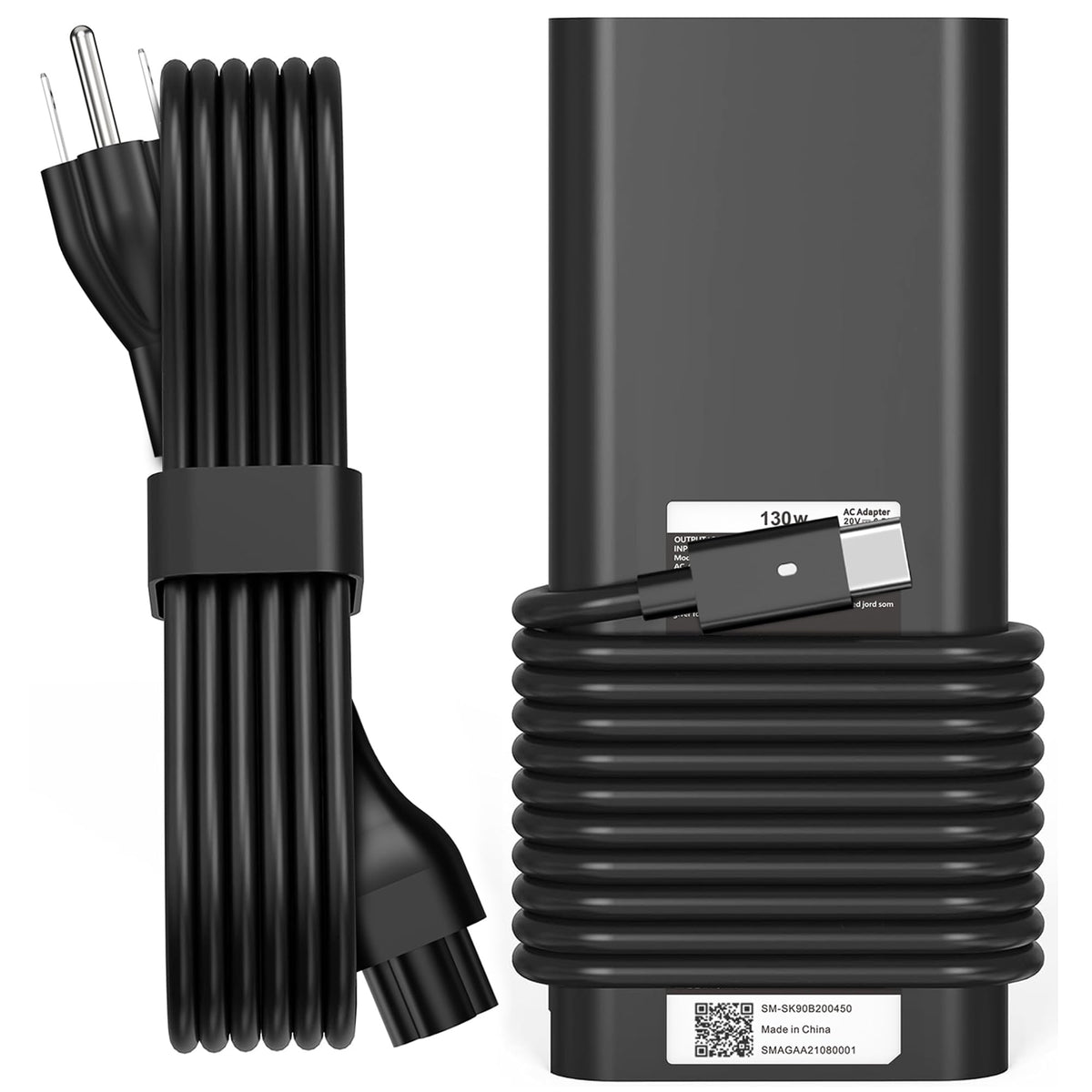 WZXHU front view of 130W USB-C adapter showing compact design and reliable power