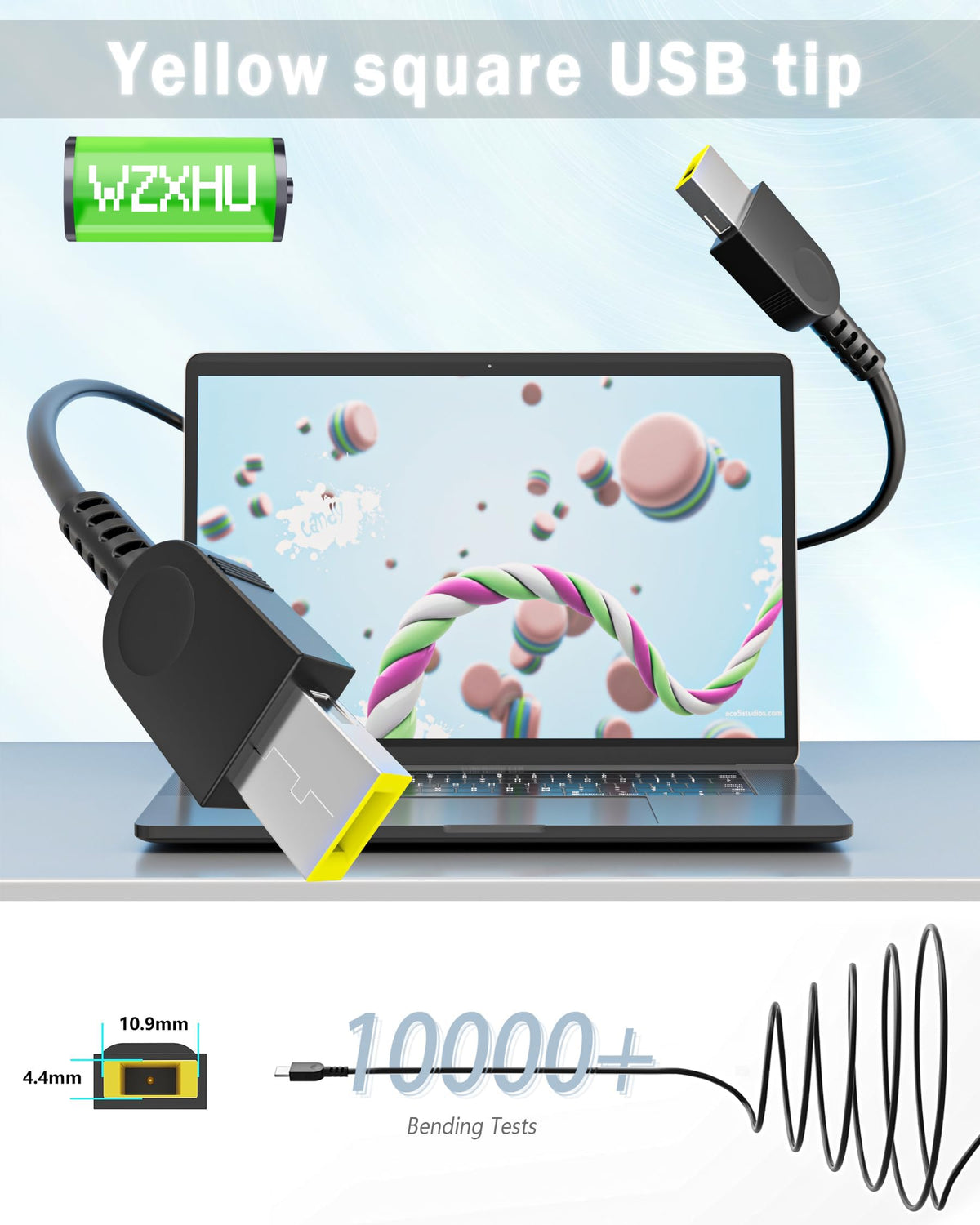 WZXHU charger compatible with Lenovo ThinkPad models for reliable power.