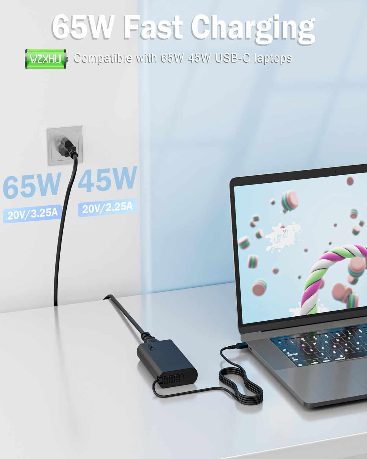 WZXHU ThinkPad-compatible USB-C adapter delivering stable power on travel