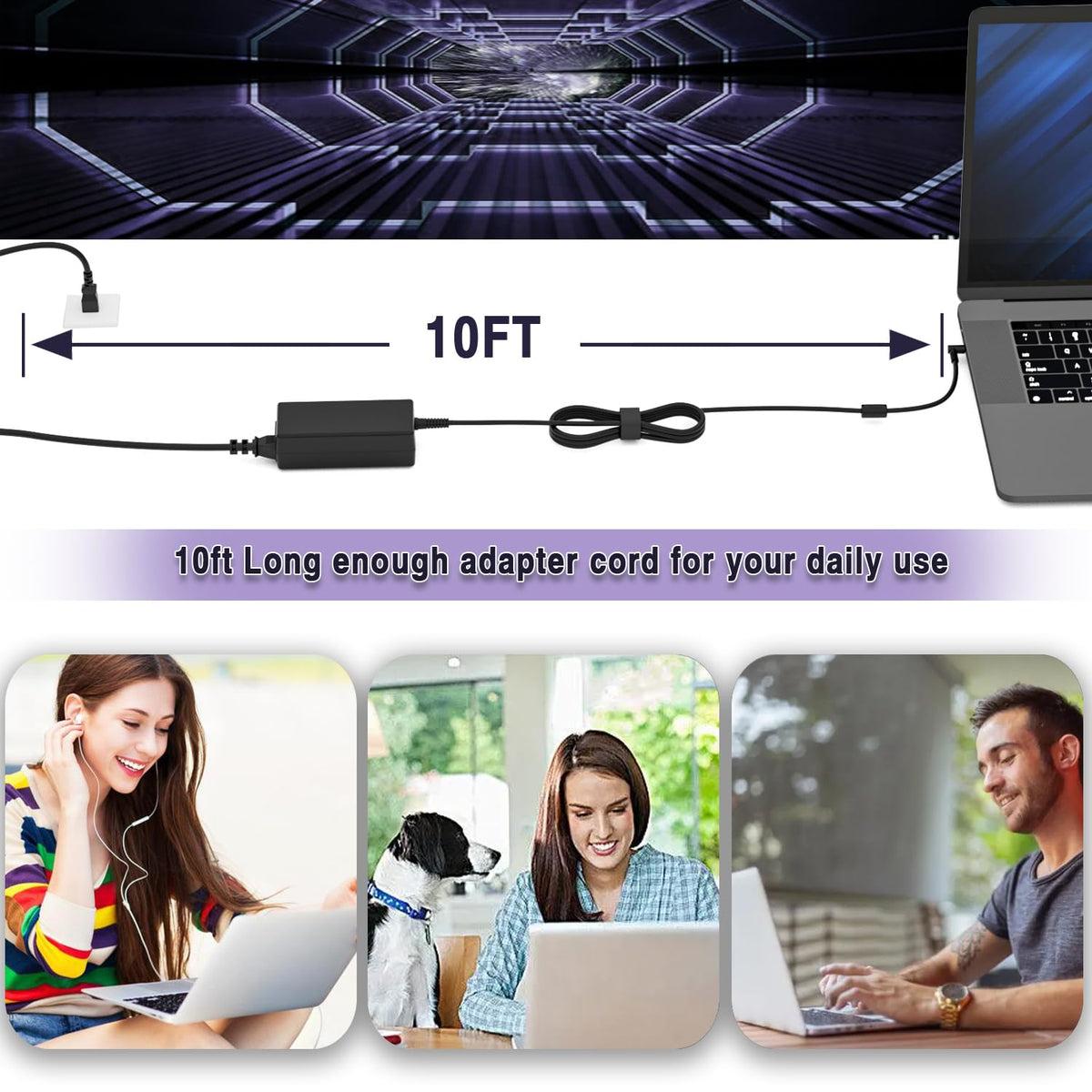 WZXHU portable 65W adapter ideal for home, office, and on the go.