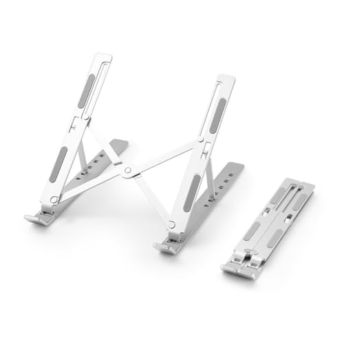 WZZHHJ foldable laptop stand seven-levels for ergonomic viewing at work.