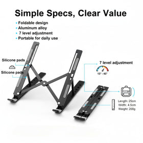 WZZHHJ foldable laptop stand on desk setup for organized workspace