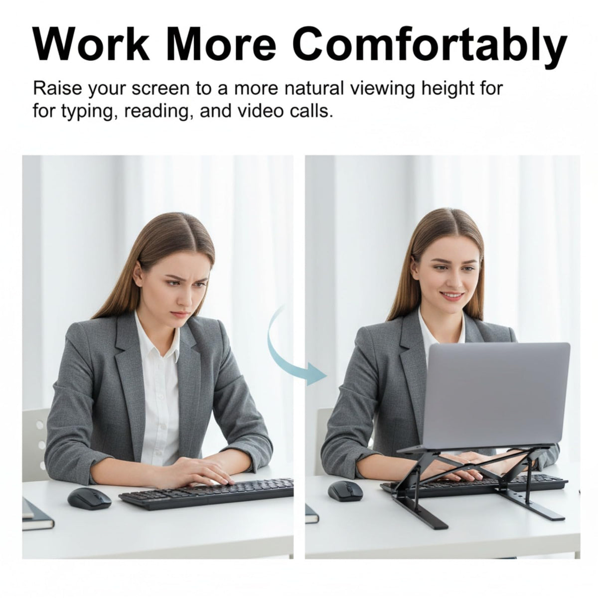WZZHHJ foldable laptop stand folded design saves space in bags.