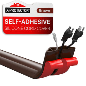 X-Protector front view showing full 5-foot silicone cord cover and protective benefits