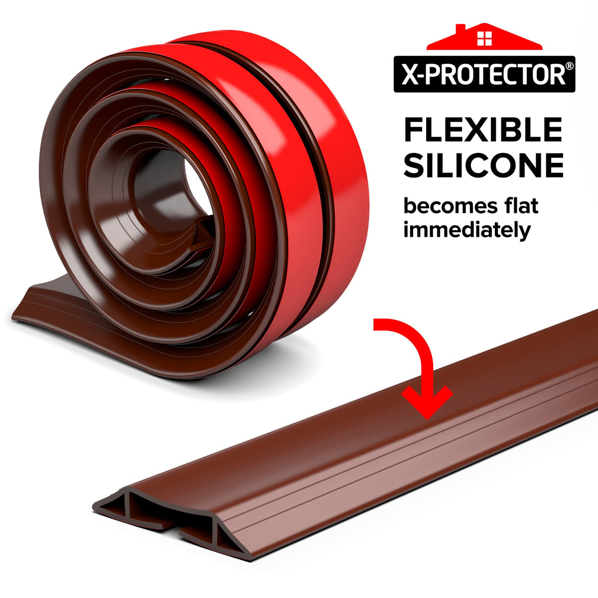 X-Protector beside a ruler showing 60-inch length for accurate scale and coverage