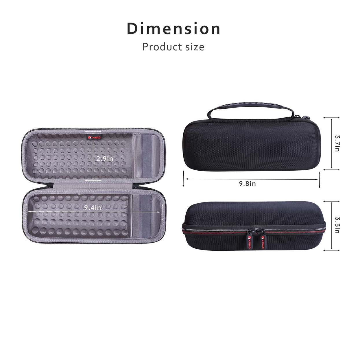 XANAD case for JBL Flip interior compartment keeps accessories organized during trips