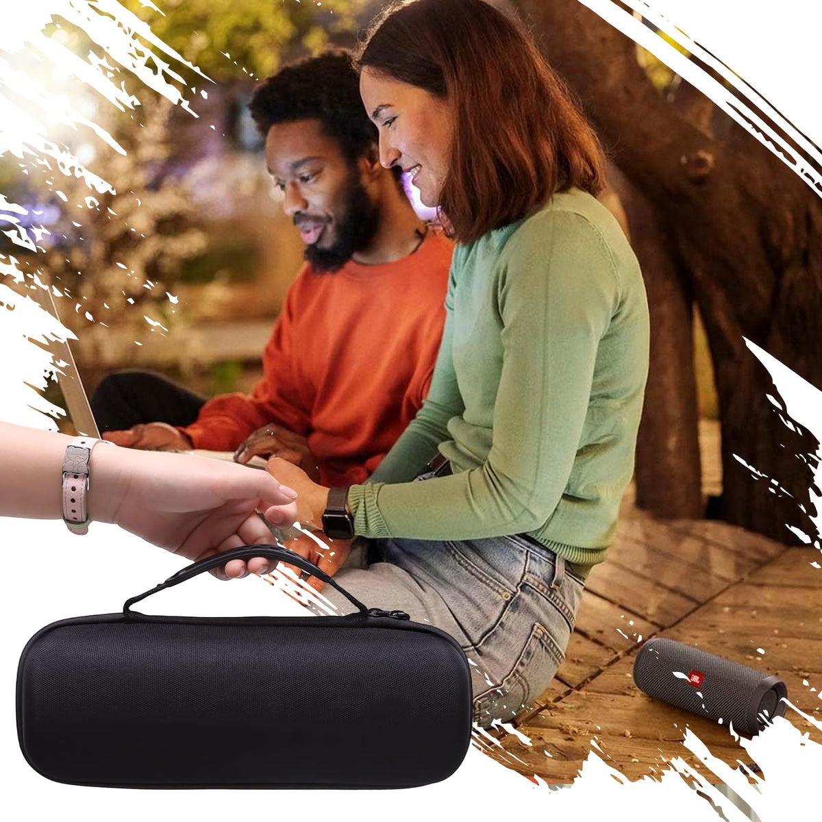 XANAD case with hand strap demonstrates easy, portable carrying