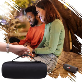 XANAD case with hand strap demonstrates easy, portable carrying