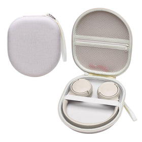 XANAD cream case front view showing structured shell and zipper for protection