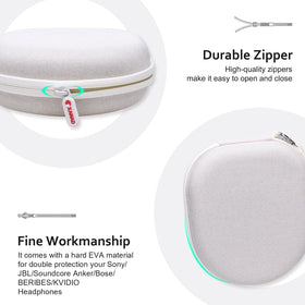 XANAD cream case held in hand showing dimensions and easy portability
