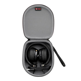 XANAD front view showing compact hard case protecting headset