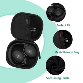 XANAD hard case mesh pocket with accessories keeps cables neatly stored