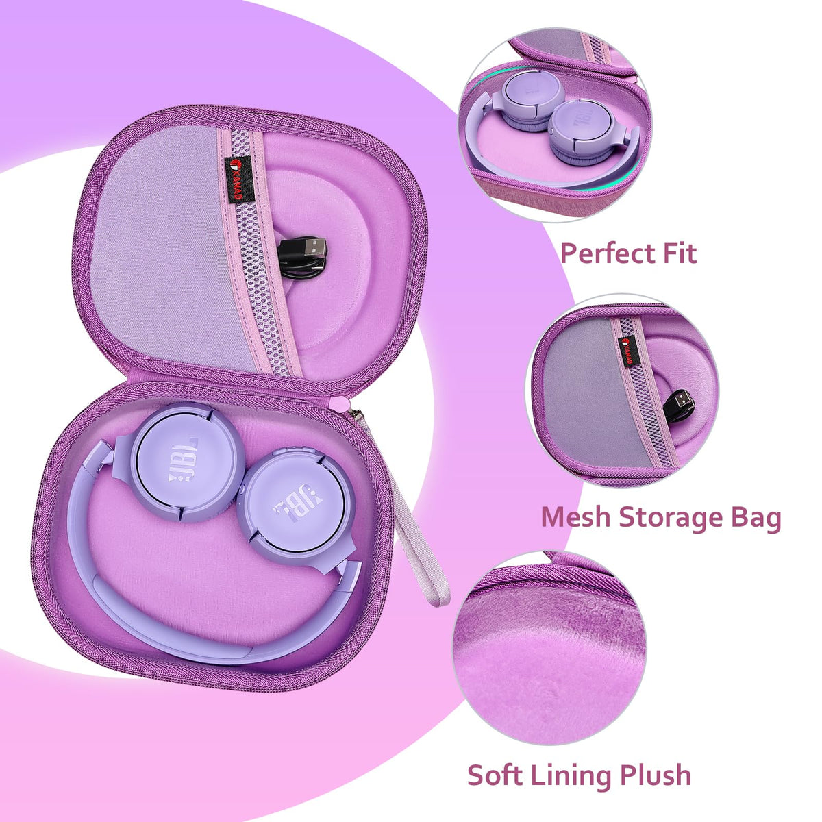 XANAD hard case for JBL Tune 510BT – compact design fits in a bag