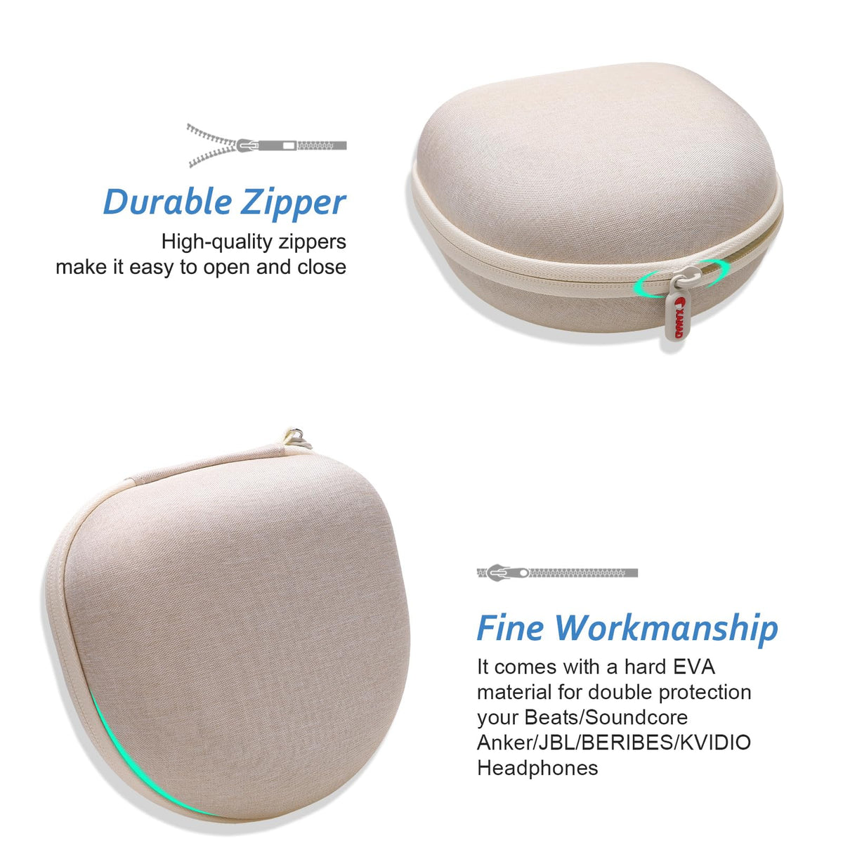 XANAD cream headphone case, a thoughtful gift for students and travelers.