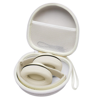 XANAD headphone case in cream neatly protects JLab JBuds Lux ANC with a secure, travel-ready design.