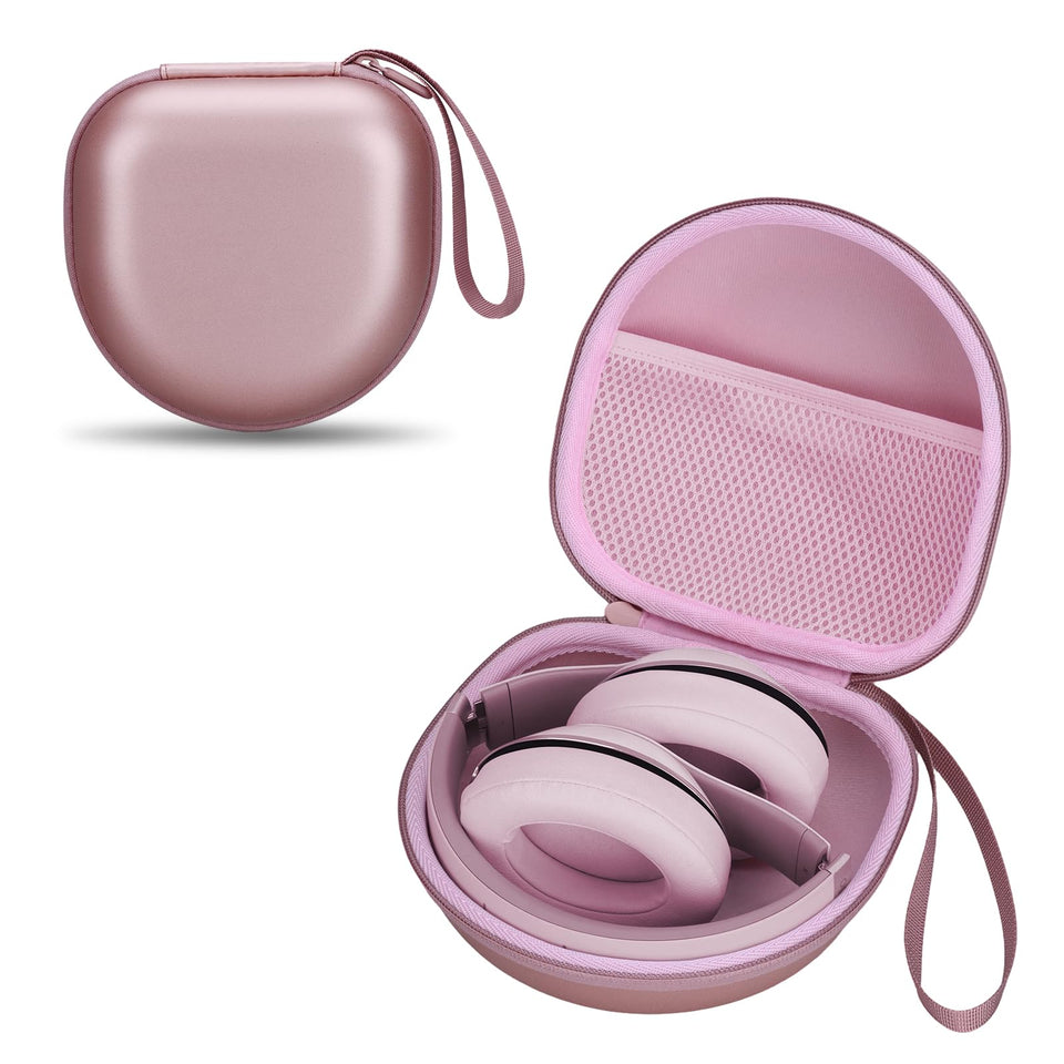 XANAD headphone case in pearl pink exterior protecting headphones on the go