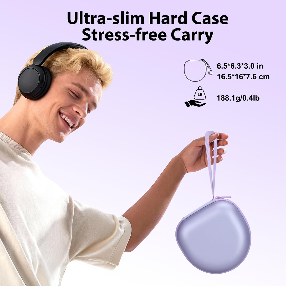 XANAD Pearl Purple case secures JBL Tune headphones in transit.