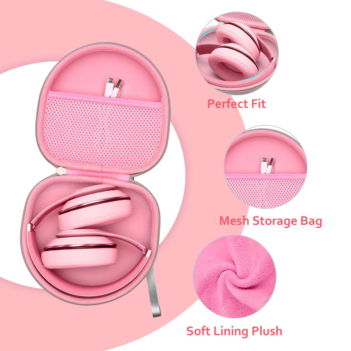 XANAD pink Soundcore Life Q20 case shields from dust on the move