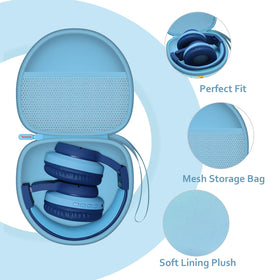 XANAD Kids Headphones Case Blue Star interior padded for soft protection.