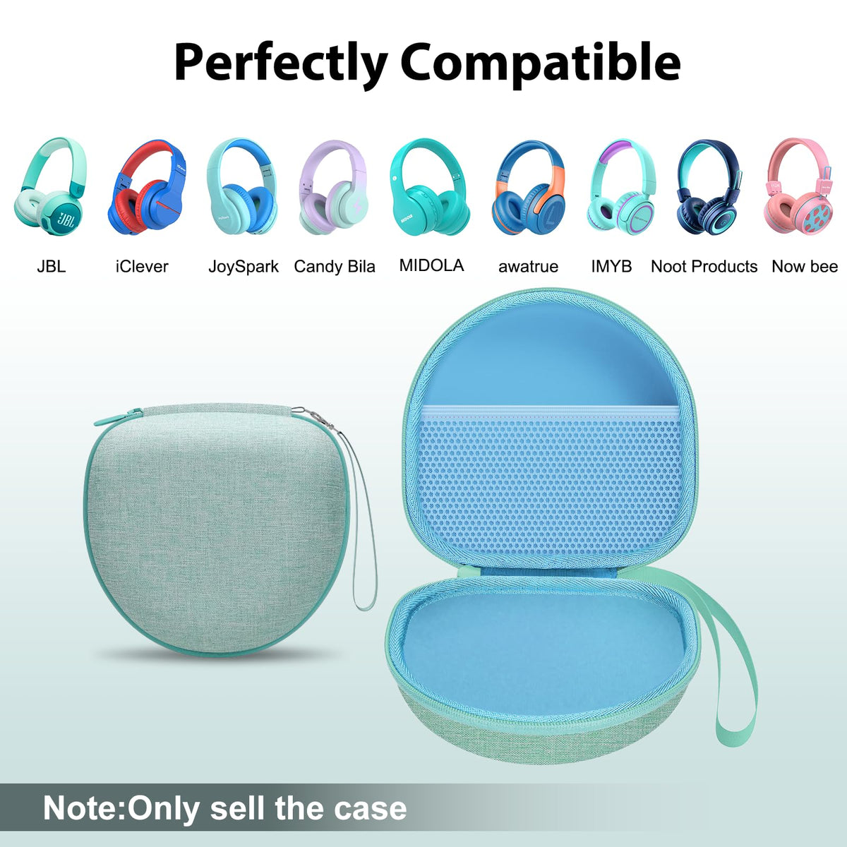 XANAD kids headphones case interior mesh pocket keeps cables organized