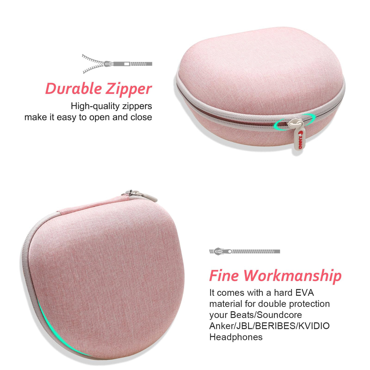 XANAD Kids Headphones Case Pink lightweight option for school