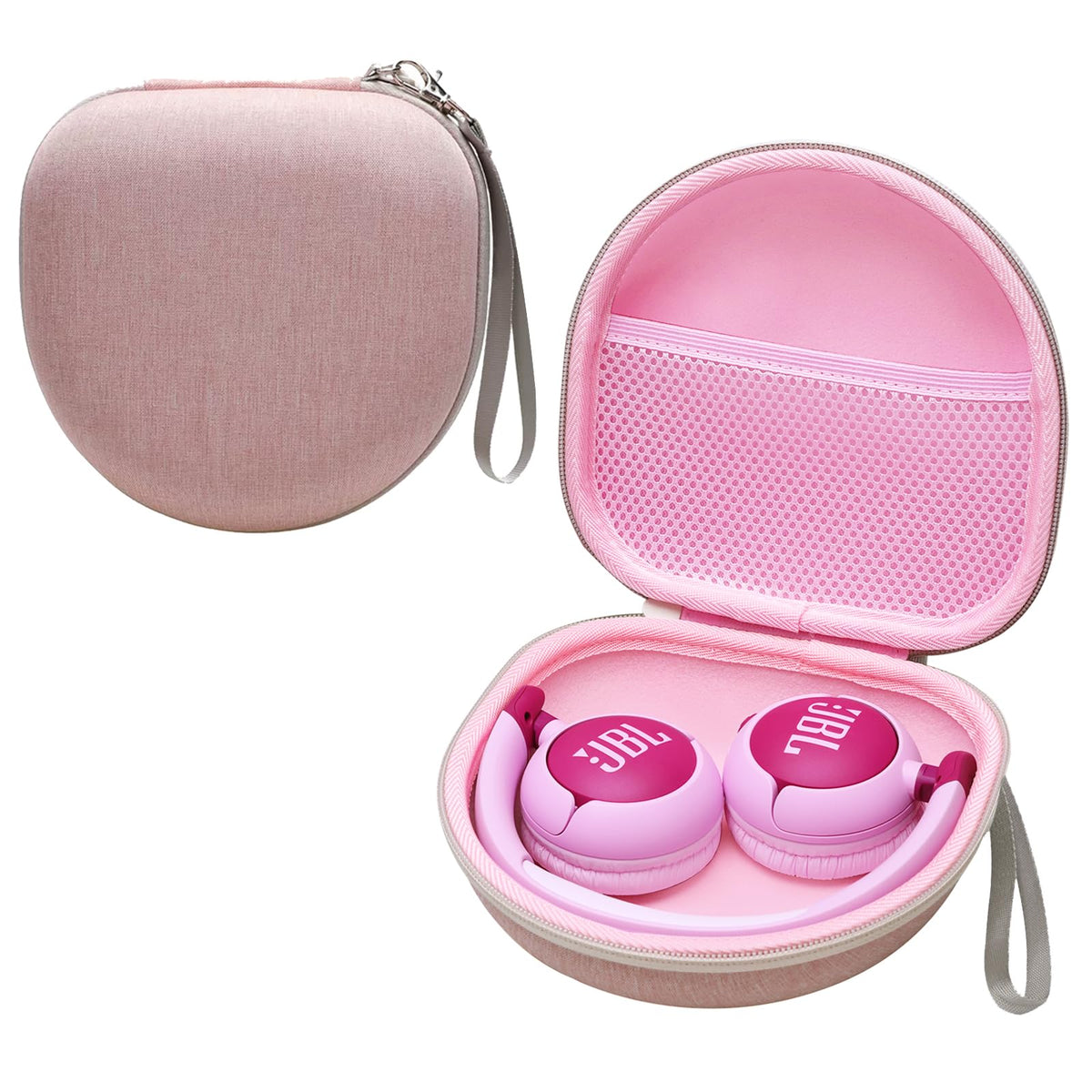 XANAD Kids Headphones Case Pink front view protects headphones on the go
