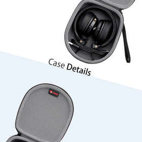 XANAD open case with folded headset showcasing organized storage