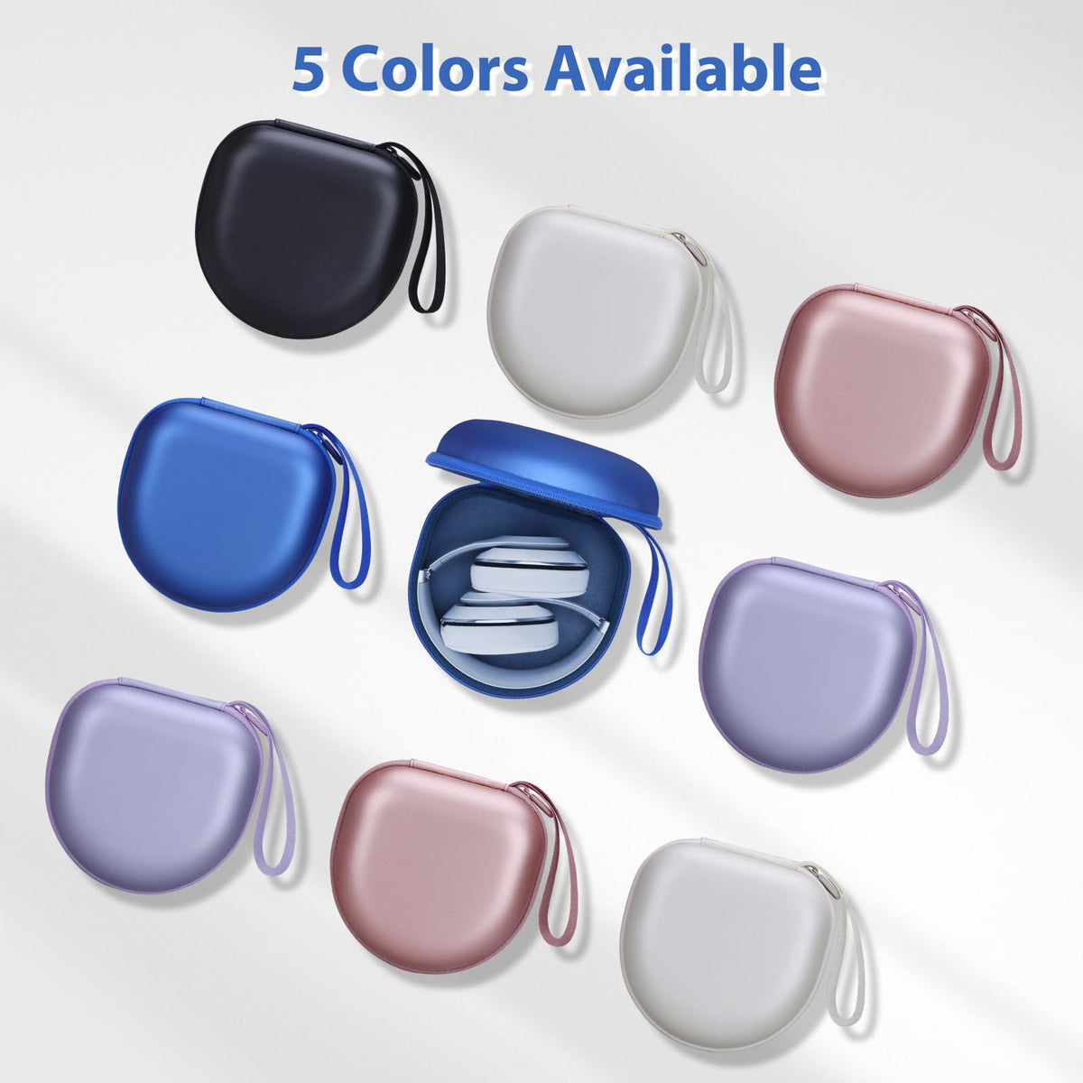 XANAD Pearl Blue headphone case open interior with cable storage