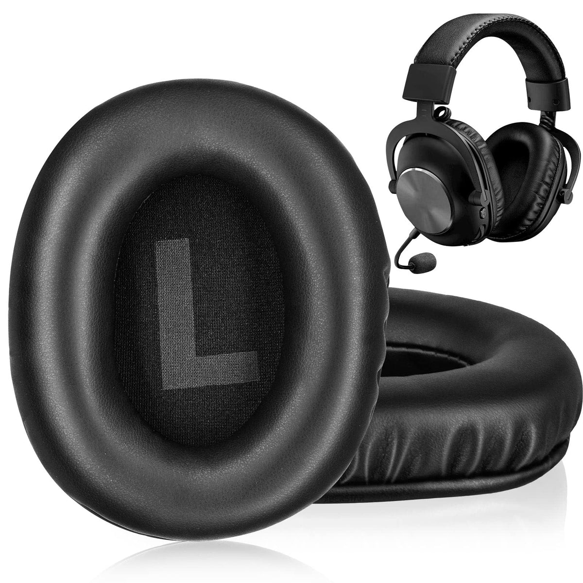 XBERSTAR front view earpads on Logitech G Pro showing clean fit and improved comfort
