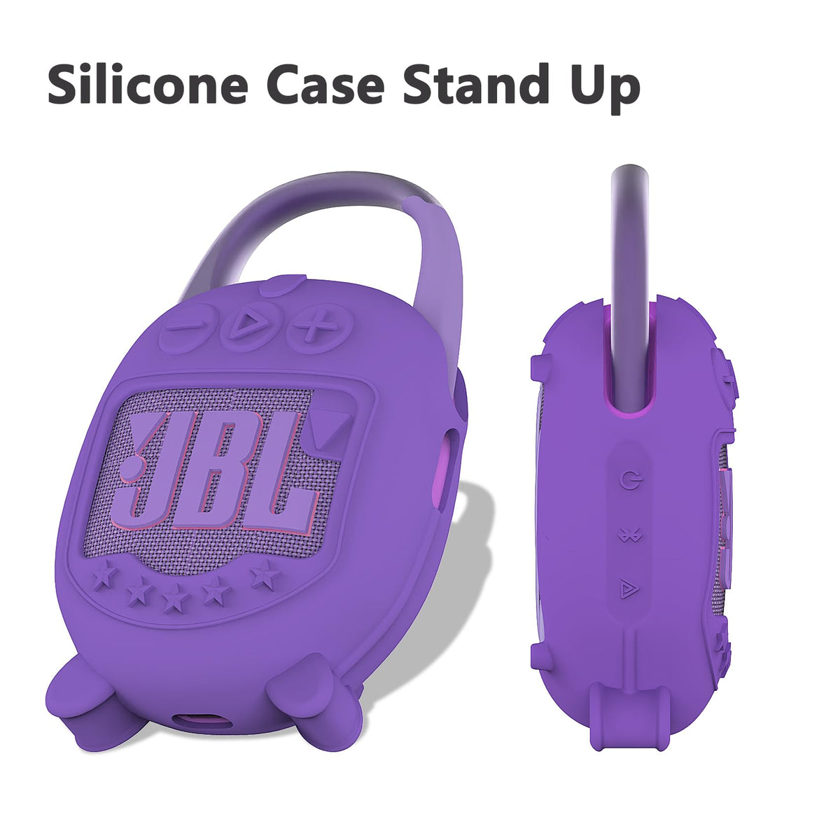 XEGIMOR JBL Clip 5 silicone texture close-up in purple for soft grip