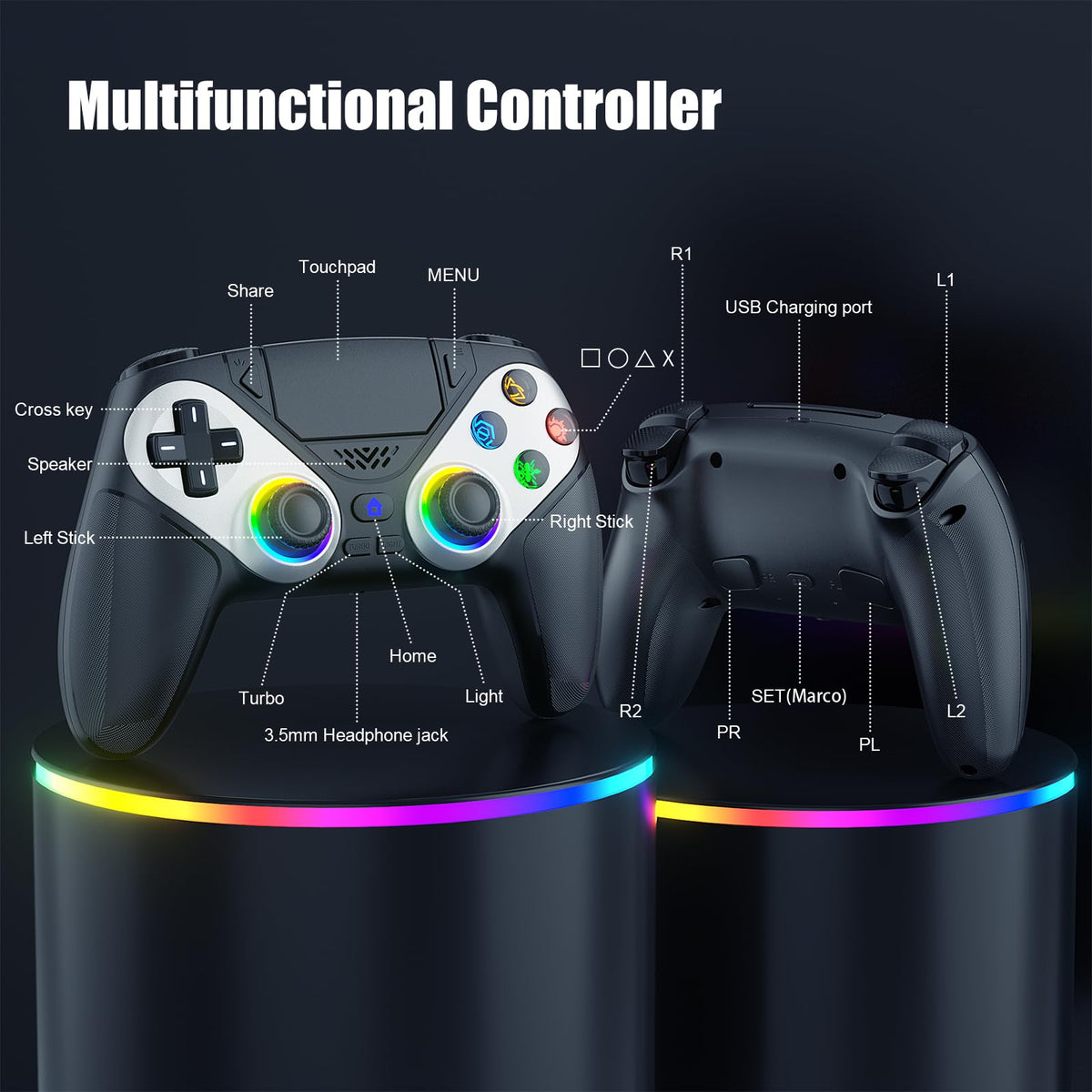 Xexvyrin LED lighting effect displaying RGB colors for a customizable visual benefit