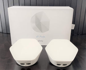 Xfinity XE2-SG XFI Pod front view shows dual-pack for wider coverage