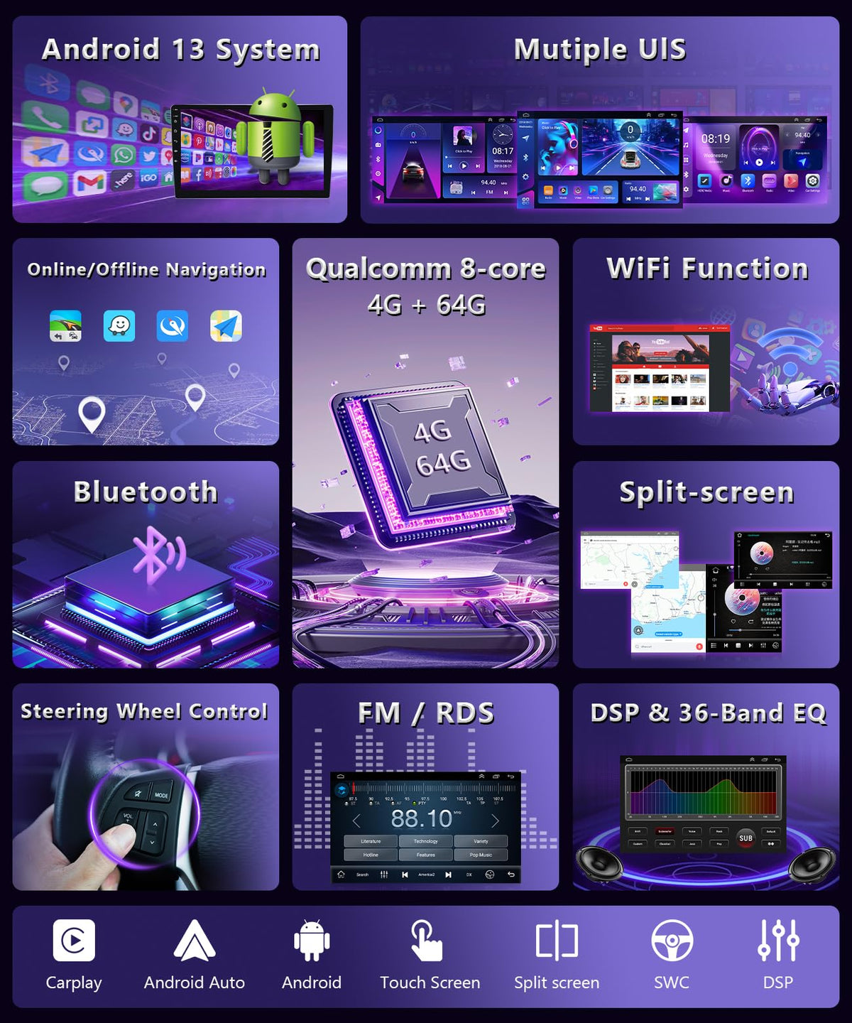 XGU split-screen view supports multiple apps at once.