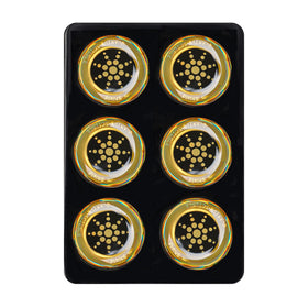 XH-carpet front packaging showing golden EMF sticker set benefit clarity