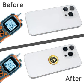 XH-carpet beside a coin size comparison showing compact portable benefit