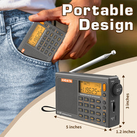 XHDATA R108 control panel with memory and auto-search features for easy station access.