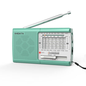 XHDATA D219 front view showing compact design for easy portability