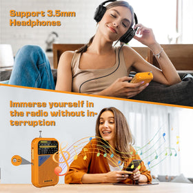 XHDATA D221 powered by two AA batteries for outage-ready portability.