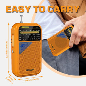 XHDATA D221 DSP reception improves FM/AM/SW signals for reliable weather updates.