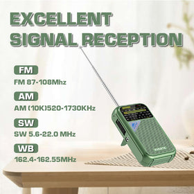 XHDATA D221 built-in speaker offers loud, clear broadcasts anywhere