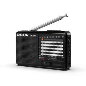 XHDATA D-328 with 360-degree antenna for stable reception at home.