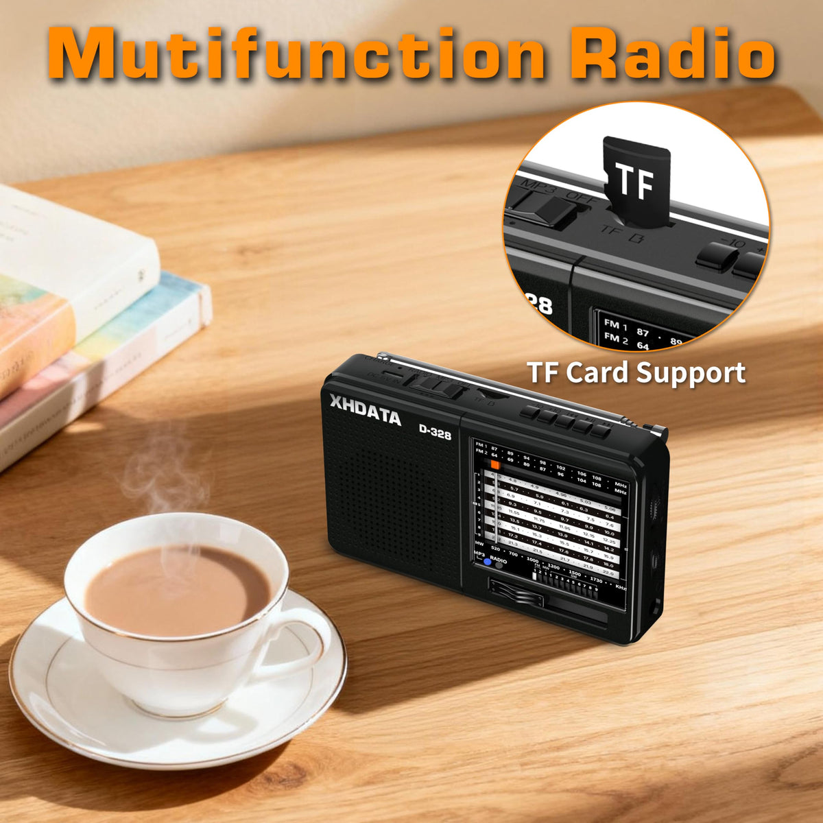XHDATA D-328 MP3 playback mode for private music.