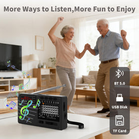XHDATA D368 TF USB MP3 playback enables flexible listening options.