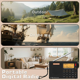 XHDATA R108 built-in stereo speaker delivers clear audio.