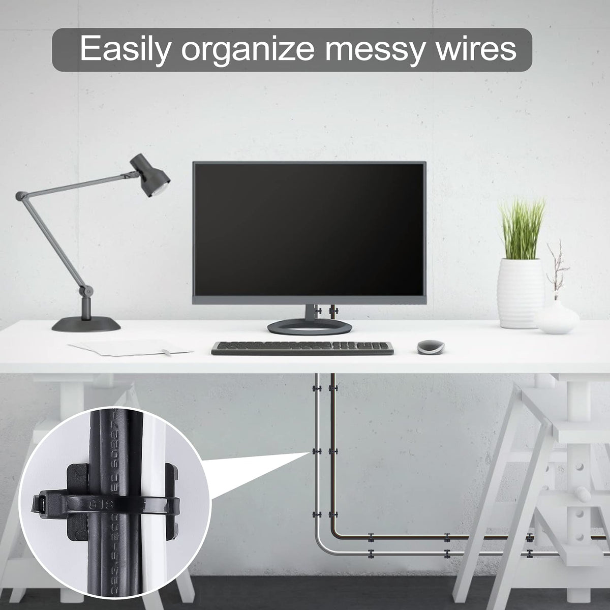 XHF car and office cable clips simplify vehicle and desk setups
