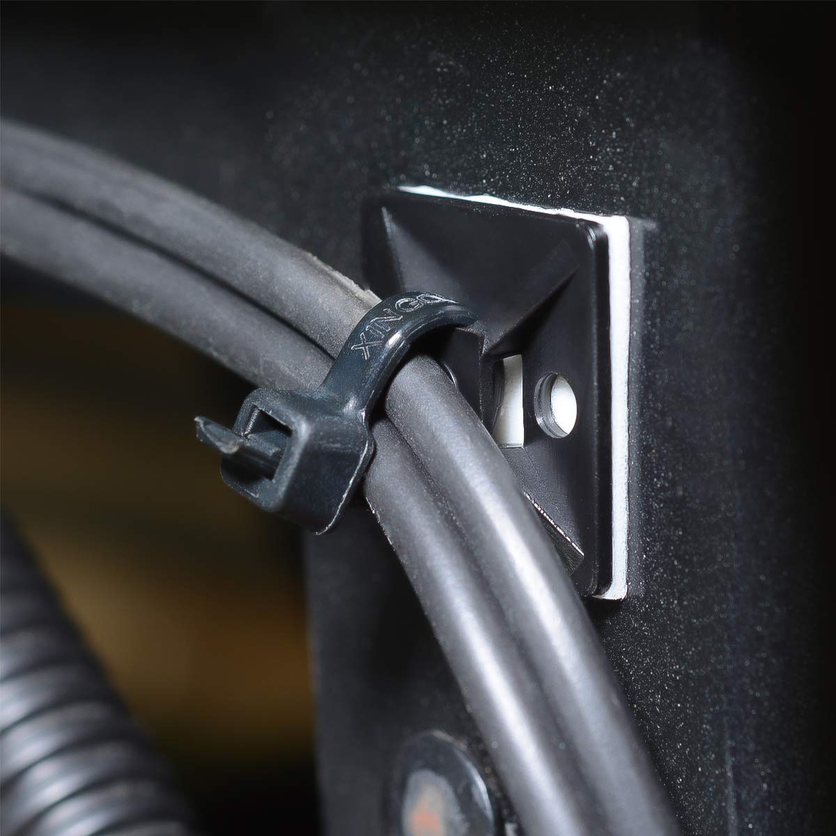 XHF close-up view of mount slot and nylon texture for durable grip