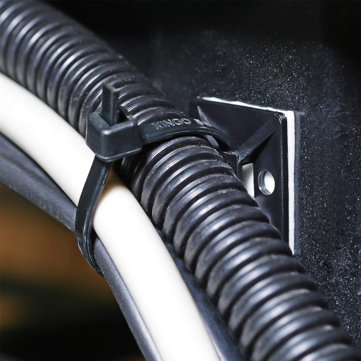 XHF outdoor-UV-protected mounts resist weather for long-lasting cable management