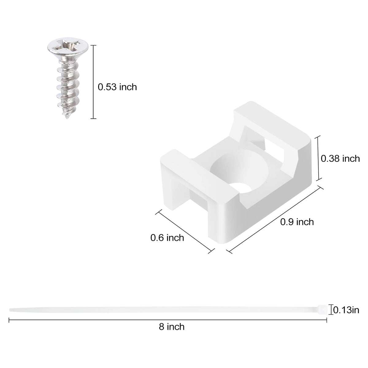 XHF white saddle mount shown with screws for secure mounting