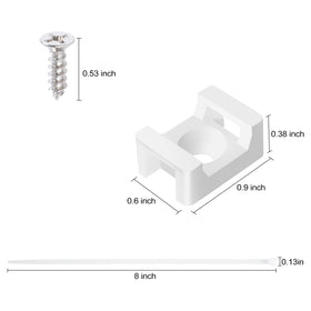 XHF white saddle mount shown with screws for secure mounting